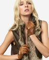 CD4378 (saddle) - Women's Sporty Italian Leather Driving Gloves - Leather Gloves Online - Luxury Leather Gloves - 3