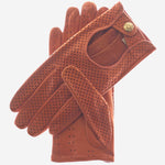 CD4466 (cognac) - Women's Ventilated Leather Driving Gloves - Leather Gloves Online - Luxury Leather Gloves - 1