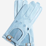 CD4814 (celeste) - Women's Italian Leather Driving Gloves with Buckled Strap - Leather Gloves Online - Luxury Leather Gloves - 1