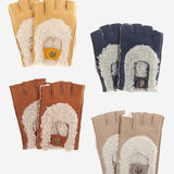 CL4522 (navy) - Women's Italian Shearling Fingerless Gloves