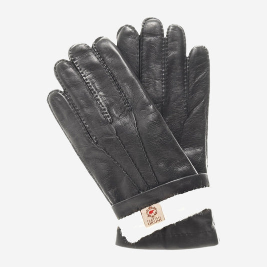 CR3103 (black) - Men's Handsewn Rabbit Fur Gloves
