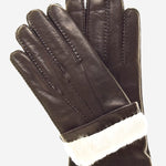 CR3103 (brown) - Men's Handsewn Rabbit Fur Gloves - Leather Gloves Online - Luxury Leather Gloves - 2
