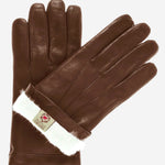 CR3302 (brown) - Men's Cadet Italian Rabbit Fur Gloves with Shorter Fingers - Leather Gloves Online - Luxury Leather Gloves - 1