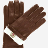 CR3302 (brown) - Men's Cadet Italian Rabbit Fur Gloves with Shorter Fingers - Leather Gloves Online - Luxury Leather Gloves - 1