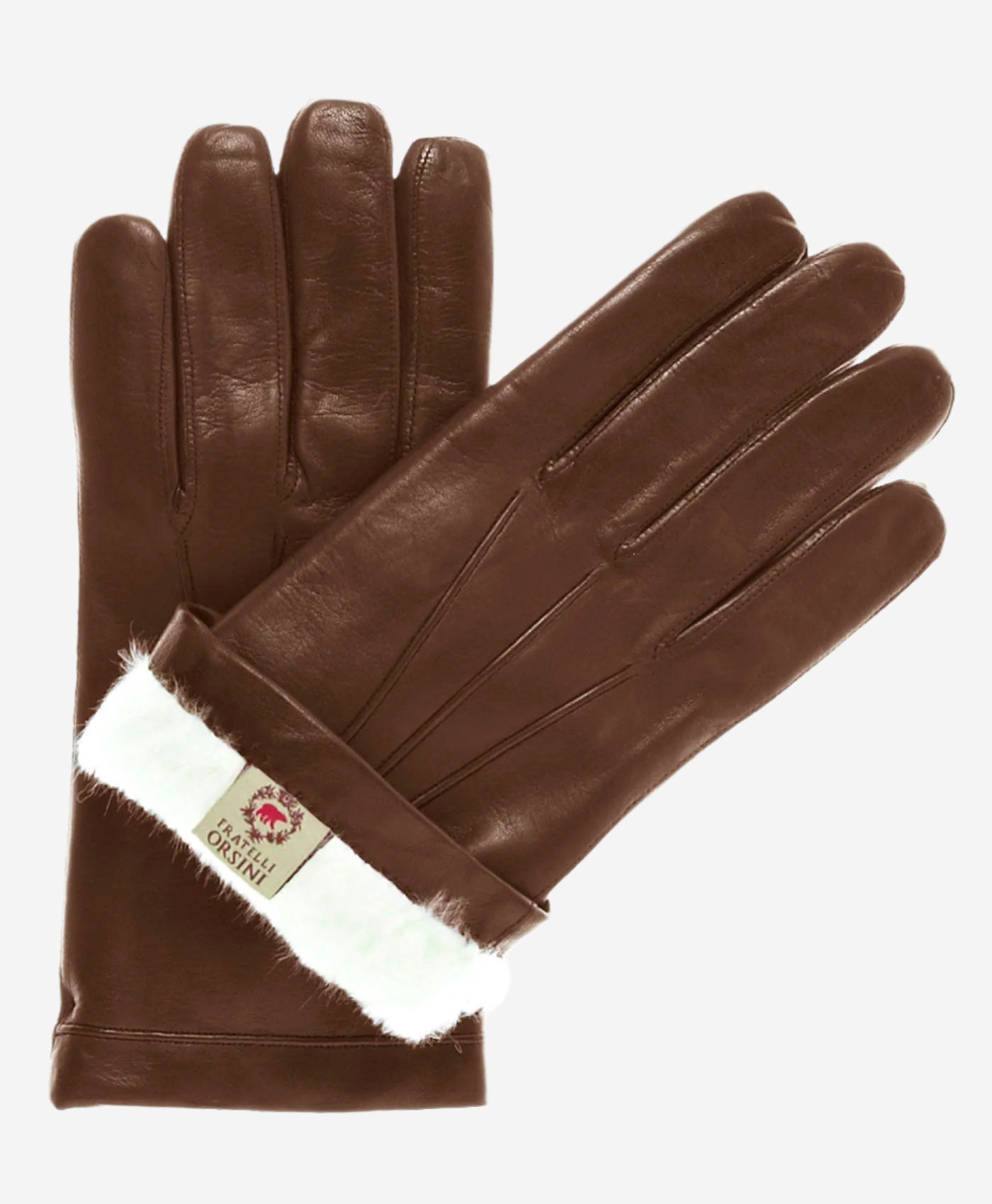 CR3302 (brown) - Men's Cadet Italian Rabbit Fur Gloves with Shorter Fingers - Leather Gloves Online - Luxury Leather Gloves - 1