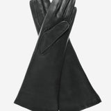 CR4001W6 (black) - Italian Rabbit Fur Lined 6-Button Length Leather Gloves