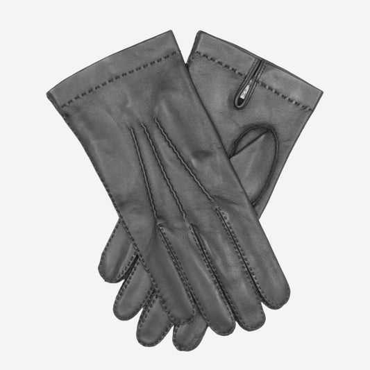 CS1003 (black) - Men's Handsewn Italian Silk Lined Leather Gloves