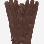 CS1003 (brown) - Men's Handsewn Italian Silk Lined Leather Gloves - Leather Gloves Online - Luxury Leather Gloves - 1