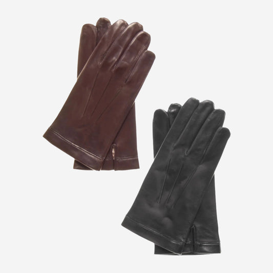 CS3550 (black) - Men's Italian Silk Lined Lambskin Leather Gloves