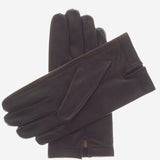 CS3913 (black) - Men's Italian silk lined touchscreen leather gloves