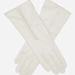 CS4255 (white) - Italian Silk Lined Gloves with Buttons - Leather Gloves Online - Luxury Leather Gloves - 1