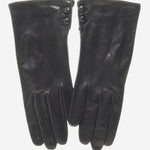 CS4345 (black) - Women's Italian Silk Lined Leather Gloves with 2 Buttons - Leather Gloves Online - Luxury Leather Gloves - 2
