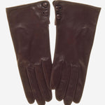 CS4345 (brown) - Women's Italian Silk Lined Leather Gloves with 2 Buttons - Leather Gloves Online - Luxury Leather Gloves - 2