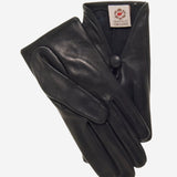CS4362 (black) - Women's Italian Silk Lined Gloves with Center Button - Leather Gloves Online - Luxury Leather Gloves - 2