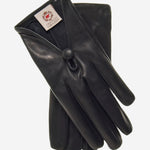 CS4362 (black) - Women's Italian Silk Lined Gloves with Center Button - Leather Gloves Online - Luxury Leather Gloves - 1