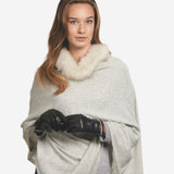 CS4461 (black) - Women's Italian Silk Lined Leather Gloves  with Swarovski Crystal Trim- Leather Gloves Online - Luxury Leather Gloves - 5