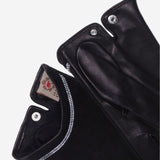 CS4622 (black) - Women's Italian Silk Lined Leather Gloves with Swarovski Crystal Trim- Leather Gloves Online - Luxury Leather Gloves - 2