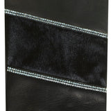 CS4628 (black) - Women's Italian Leather Gloves with Italian Silk lining and Swarovski Crystal Trim
