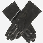 CS4628 (black) - Women's Italian Leather Gloves with Italian Silk lining and Swarovski Crystal Trim- Leather Gloves Online - Luxury Leather Gloves - 2