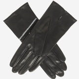 CS4628 (black) - Women's Italian Leather Gloves with Italian Silk lining and Swarovski Crystal Trim- Leather Gloves Online - Luxury Leather Gloves - 2