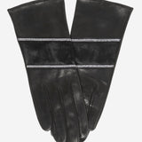 CS4628 (black) - Women's Italian Leather Gloves with Italian Silk lining and Swarovski Crystal Trim- Leather Gloves Online - Luxury Leather Gloves - 1