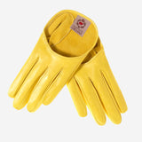 CU4303 (yellow) - Women's Short Italian Leather Gloves- Leather Gloves Online - Luxury Leather Gloves - 1