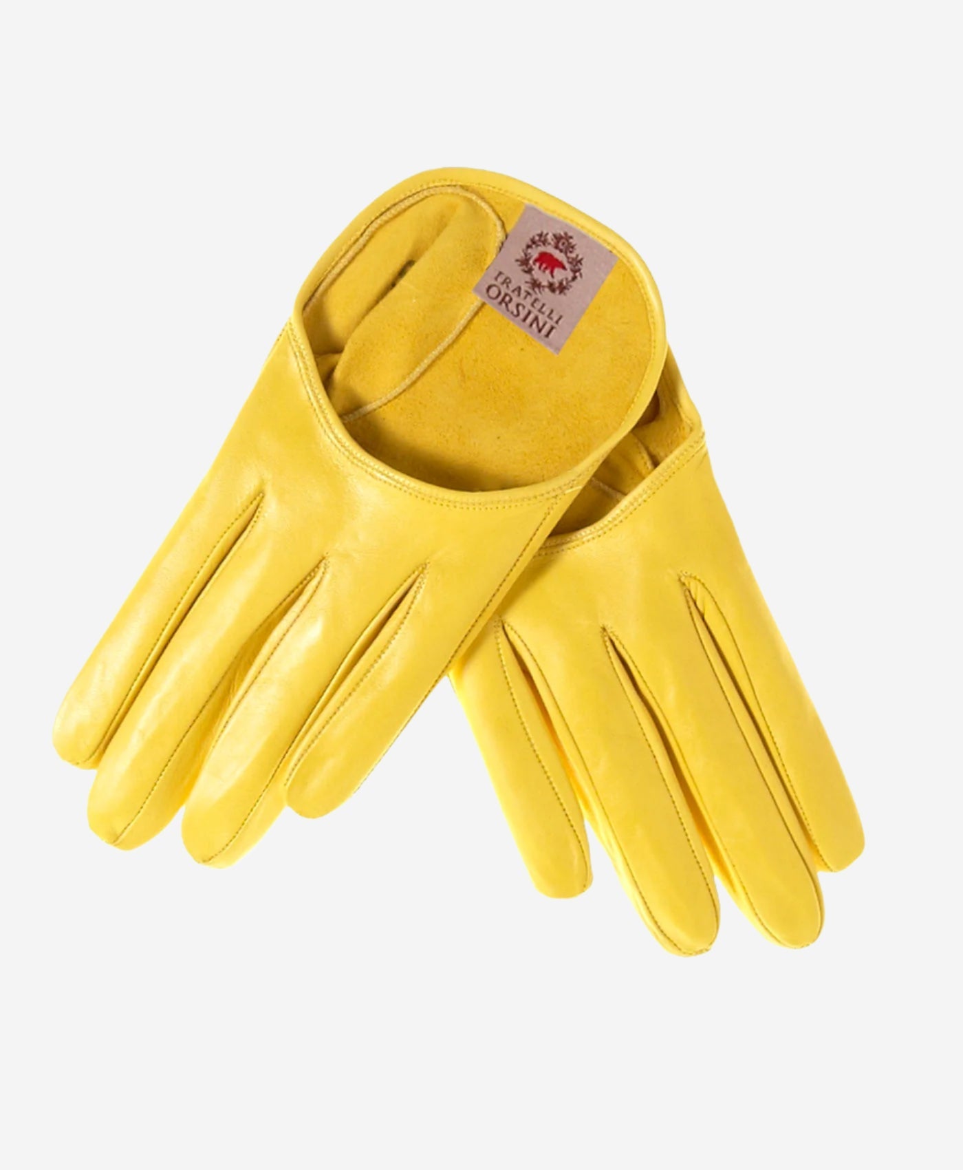 CU4303 (yellow) - Women's Short Italian Leather Gloves- Leather Gloves Online - Luxury Leather Gloves - 1