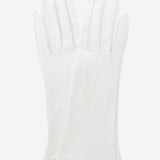 CW01W4 (white) - Italian Silk Lined 4-Button Length White Leather Bridal Gloves- Leather Gloves Online - Luxury Leather Gloves - 2