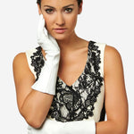 Angelina (ivory) - Italian silk lined 6-button length leather bridal / opera gloves - Leather Gloves Online - Luxury Leather Gloves - 2