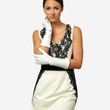 Angelina (ivory) - Italian silk lined 6-button length leather bridal / opera gloves - Leather Gloves Online - Luxury Leather Gloves - 3