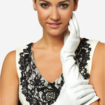 Angelina (ivory) - Italian silk lined 8-button length leather bridal / opera gloves - Leather Gloves Online - Luxury Leather Gloves - 3