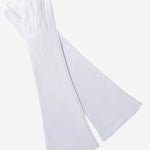 Angelina (ivory) - Italian silk lined 8-button length leather bridal / opera gloves - Leather Gloves Online - Luxury Leather Gloves - 1