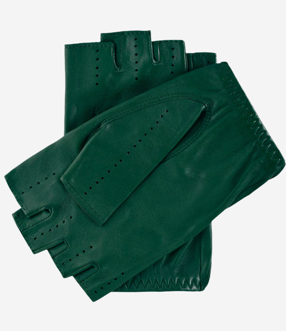 Rossana (hunter) - Italian fingerless lambskin leather driving gloves - Leather Gloves Online - Luxury Leather Gloves - 2