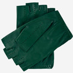 Rossana (hunter) - Italian fingerless lambskin leather driving gloves - Leather Gloves Online - Luxury Leather Gloves - 2