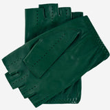 Rossana (hunter) - Italian fingerless lambskin leather driving gloves - Leather Gloves Online - Luxury Leather Gloves - 2