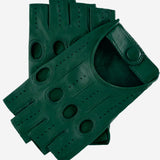Rossana (hunter) - Italian fingerless lambskin leather driving gloves - Leather Gloves Online - Luxury Leather Gloves - 1