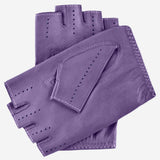 Rossana (lilac) - Italian fingerless lambskin leather driving gloves - Leather Gloves Online - Luxury Leather Gloves - 2