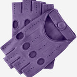 Rossana (lilac) - Italian fingerless lambskin leather driving gloves - Leather Gloves Online - Luxury Leather Gloves - 1
