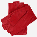 Rossana (red) - Italian fingerless lambskin leather driving gloves - Leather Gloves Online - Luxury Leather Gloves - 2