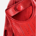 Rossana (red) - Italian fingerless lambskin leather driving gloves - Leather Gloves Online - Luxury Leather Gloves - 3