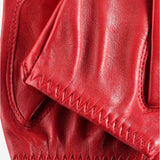 Rossana (red) - Italian fingerless lambskin leather driving gloves - Leather Gloves Online - Luxury Leather Gloves - 5
