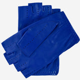 Rossana (rylblue) - Italian fingerless lambskin leather driving gloves - Leather Gloves Online - Luxury Leather Gloves - 2
