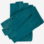 Rossana (sage) - Italian fingerless lambskin leather driving gloves - Leather Gloves Online - Luxury Leather Gloves - 2