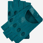 Rossana (sage) - Italian fingerless lambskin leather driving gloves - Leather Gloves Online - Luxury Leather Gloves - 1