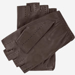 Rossana (taupe) - Italian fingerless lambskin leather driving gloves - Leather Gloves Online - Luxury Leather Gloves - 2