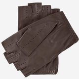 Rossana (taupe) - Italian fingerless lambskin leather driving gloves - Leather Gloves Online - Luxury Leather Gloves - 2