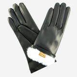 ER4003 (black) - Women's Italian Rabbit Fur Gloves - Leather Gloves Online - Luxury Leather Gloves - 1