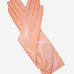 Leonora (pink) - Italian cashmere lined 6-button length leather gloves - Leather Gloves Online - Luxury Leather Gloves - 1