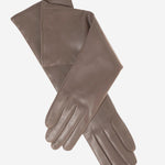 Leonora (taupe) - Italian cashmere lined 6-button length leather gloves - Leather Gloves Online - Luxury Leather Gloves - 1