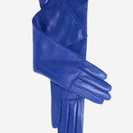 FC02W8 (blue) - Italian "8 Button Length" Cashmere Lined Leather Gloves - Leather Gloves Online - Luxury Leather Gloves - 1